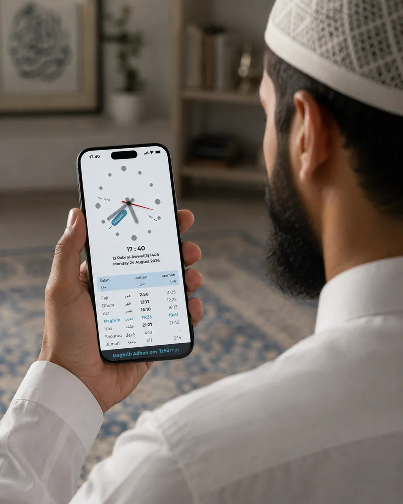 My-Masjid-appen på en telefon